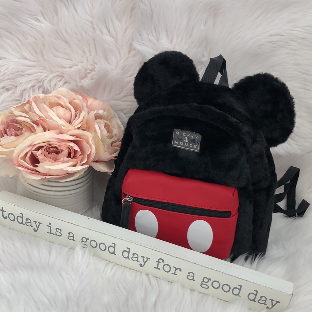 Bioworld x Disney Mickey mini fuzzy backpack NEW